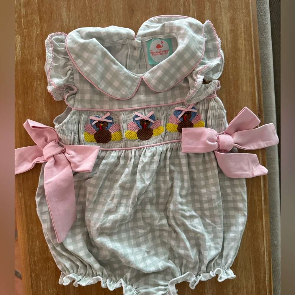 Smocked Flamingo Thanksgiving Bubble